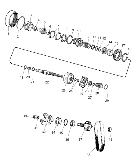 1997 Jeep Grand Cherokee Washer Locking Clutch Diagram for 4798129