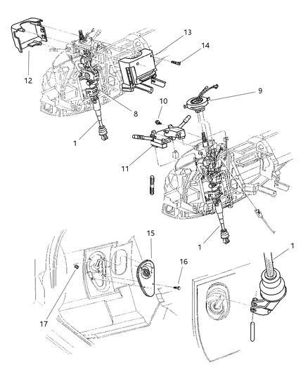 2000 Chrysler Sebring Column, Steering, Upper And Lower Diagram