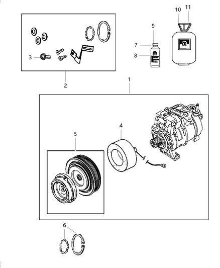 2014 Ram 1500 Coil-Air Conditioning Clutch Diagram for 5140461AA