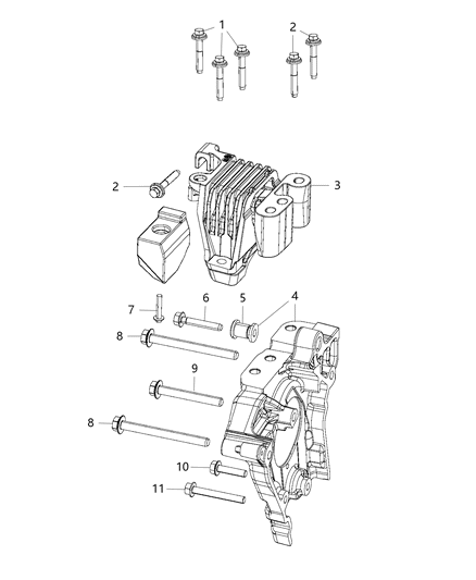 2019 Jeep Compass INSULATOR-Engine Mount Diagram for 68252999AB