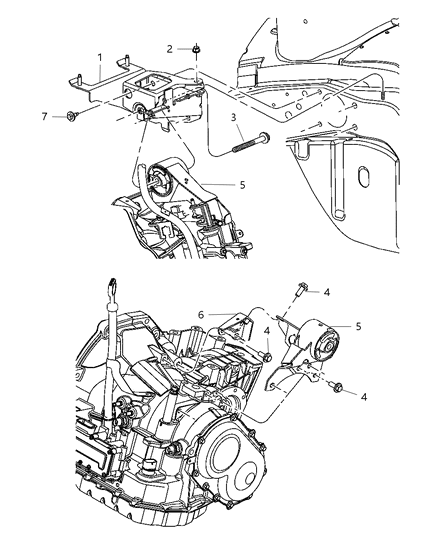 2003 Dodge Neon Support-Engine Mount Diagram for 5274951AA