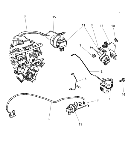 2001 Chrysler Sebring Harness-Vacuum Speed Control Diagram for 4591421AB