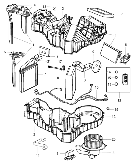 2014 Dodge Viper Seal Pkg-A/C And Heater Unit Diagram for 5093245AC