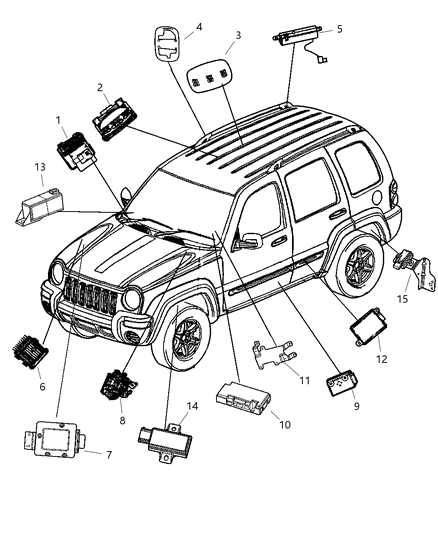 2007 Jeep Liberty Module-Receiver Diagram for 56053020AF