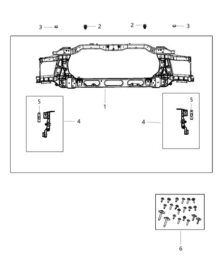 2012 Ram 3500 Panel-Radiator Closure Diagram for 68066740AD