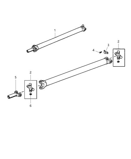 1997 Jeep Grand Cherokee Rear Drive Shaft Diagram for 52098703