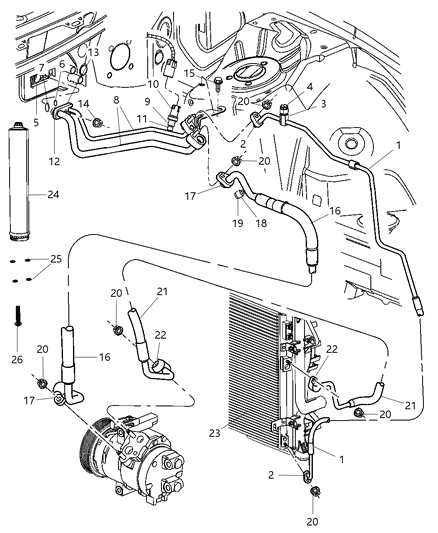 2013 Chrysler 300 Line-A/C Discharge Diagram for 55111368AB