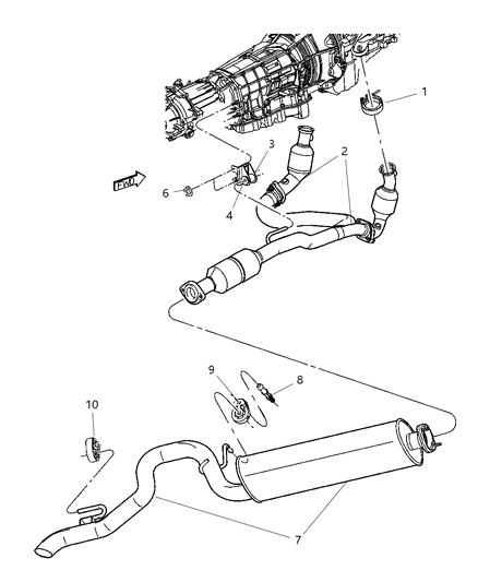 2002 Jeep Liberty Seal-Exhaust Diagram for 5019149AA