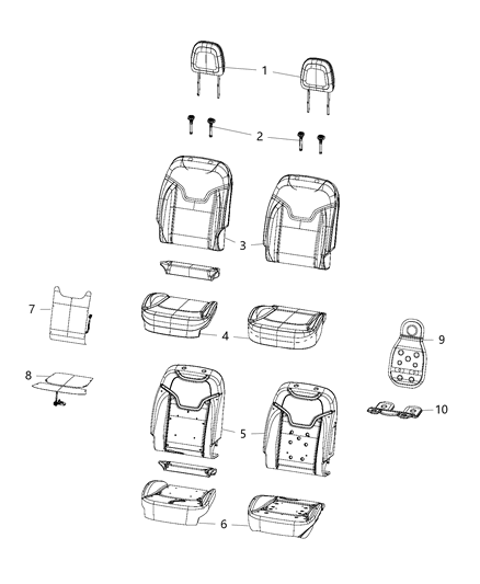 2021 Jeep Compass Front Seat, Bucket Diagram 5