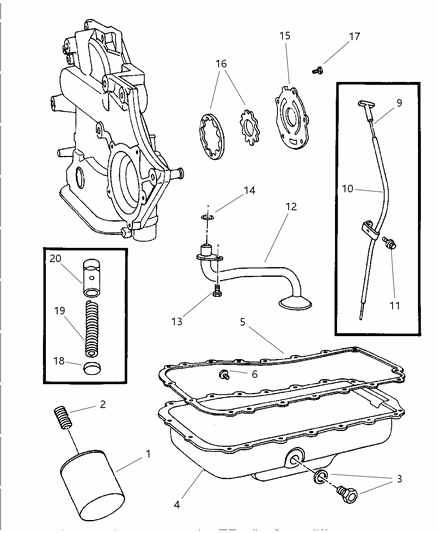 1997 Chrysler LHS Engine Oiling Diagram 1