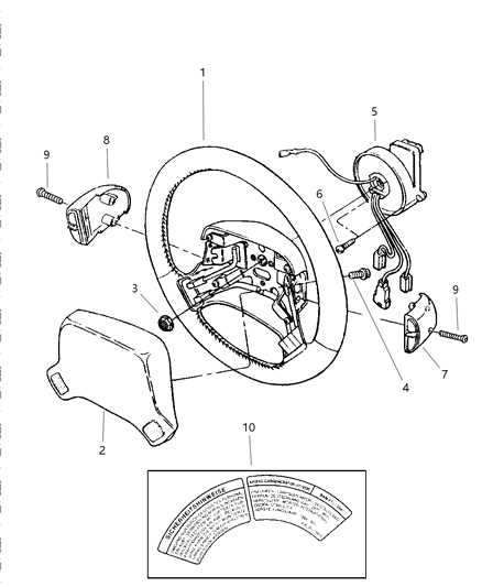 1997 Chrysler LHS Steering Wheel Diagram