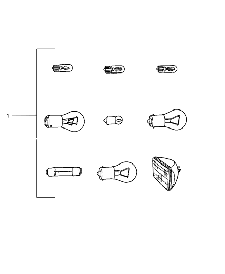 2001 Dodge Dakota Bulbs & Sockets Diagram