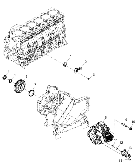 2010 Dodge Ram 4500 Gear-Injection Pump Diagram for 5086766AA