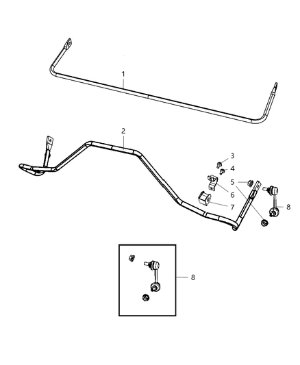 2008 Jeep Patriot Link-STABILIZER Bar Diagram for 5174245AD