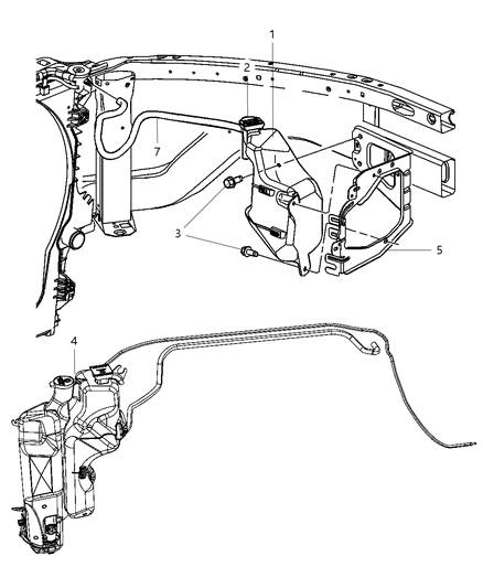 2010 Dodge Ram 2500 Shield-COOLANT Recovery Bottle Diagram for 68069395AA