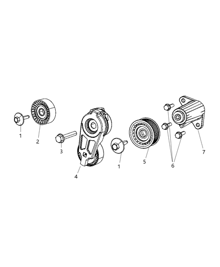2011 Dodge Challenger Pulley & Related Parts Diagram 2