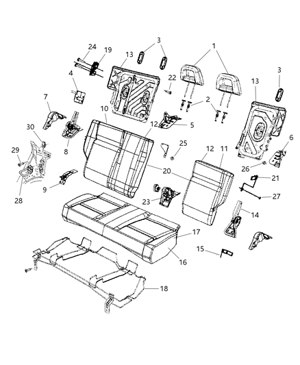 2007 Dodge Caliber Strap-Seat Diagram for 1DS951KAAA
