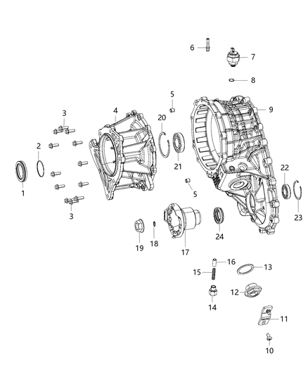 2021 Jeep Wrangler Front Case & Related Parts Diagram 4
