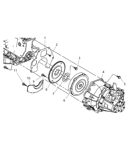 2004 Dodge Neon Transaxle Mounting & Assembly Diagram