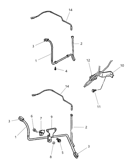 1998 Jeep Cherokee Tube-Fuel Line Diagram for 52100137AE