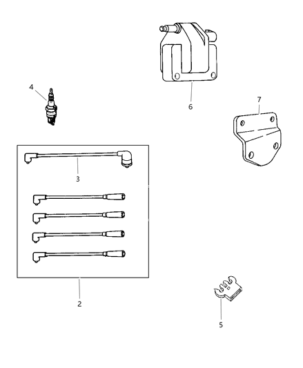 1999 Jeep Wrangler Spark Plugs, Cables & Coils Diagram