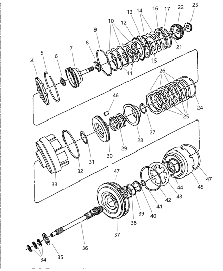 2006 Chrysler PT Cruiser Plate-Transmission O/DRIVE Clutch Diagram for 4800233AA