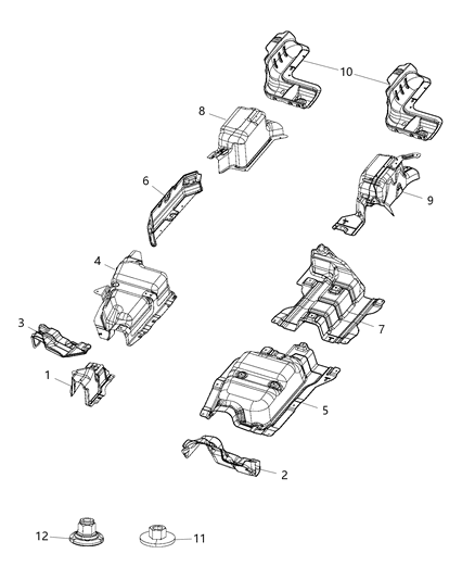 2018 Chrysler Pacifica Exhaust System Heat Shield Diagram