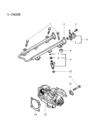 2005 Dodge Stratus Injector-Fuel Diagram for MD319791
