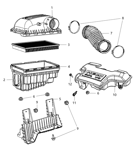 2008 Dodge Ram 3500 Ambient Air Duct Diagram for 53032670AC
