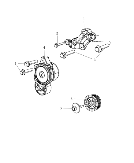 2014 Jeep Grand Cherokee Pulley & Related Parts Diagram 1