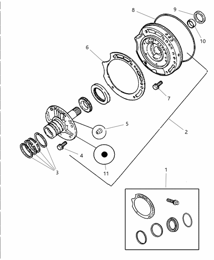 2006 Chrysler Sebring Oil Pump & Reaction Shaft Diagram 1