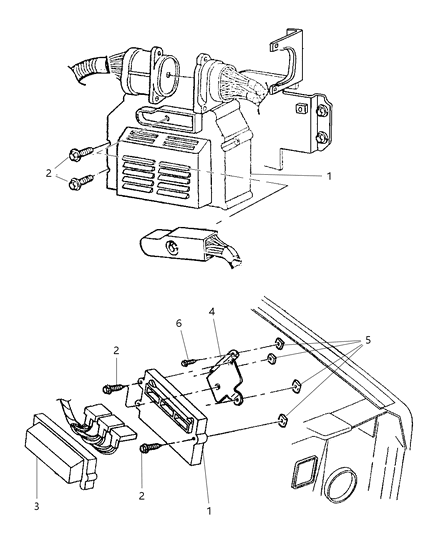 2000 Jeep Cherokee Powertrain Control Module Diagram for 56041661AD