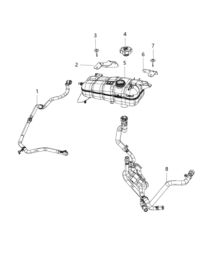 2021 Ram 1500 Coolant Recovery Bottle Diagram 1