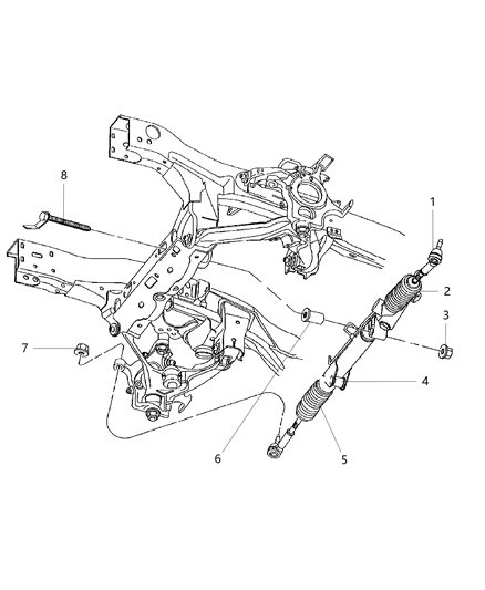 2001 Dodge Dakota INSULATOR-Steering Gear Diagram for 52038783AB