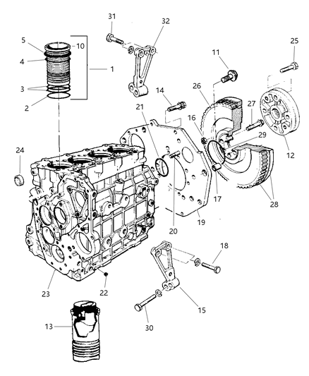 2000 Jeep Cherokee Bolt-Adaptor Plate Diagram for 5003532AA
