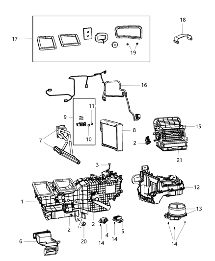 2015 Ram 3500 A/C & Heater Unit Diagram