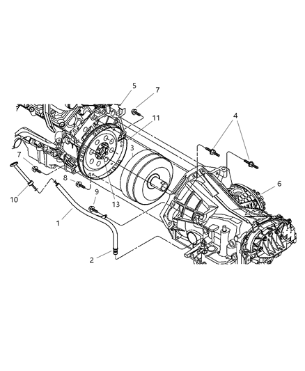 2003 Chrysler Concorde Transaxle Mounting & Related Parts Diagram