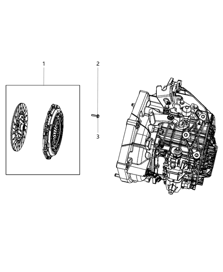 2019 Jeep Compass Clutch Ki-Pressure Plate And Disc Diagram for 68332074AA