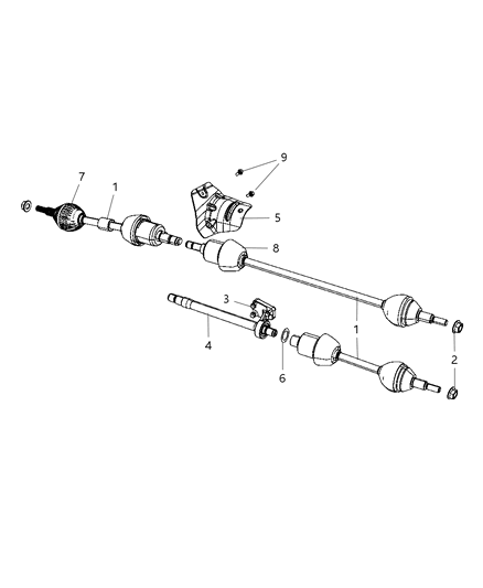 2008 Chrysler Pacifica Cv Axle Shaft Front Right Diagram for 4880342AC