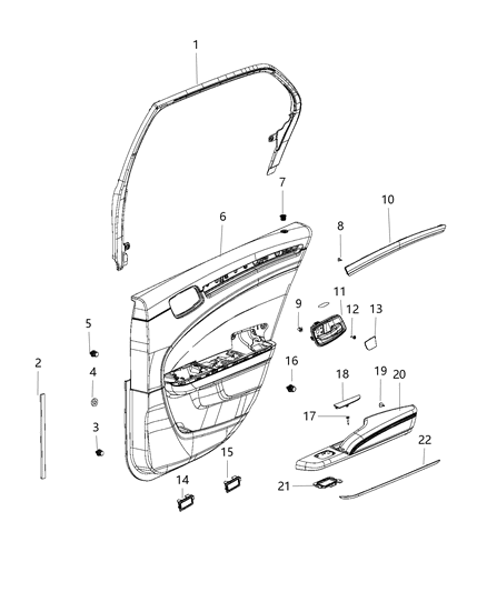 2020 Chrysler 300 Handle-Inside Remote Control Diagram for 5PF60DX9AE