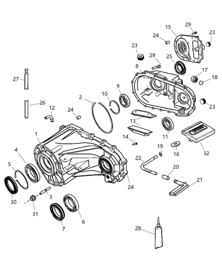 2006 Jeep Commander Case & Related Parts Diagram 2