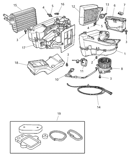 1997 Dodge Neon Housing-Blower Motor Diagram for 4864527