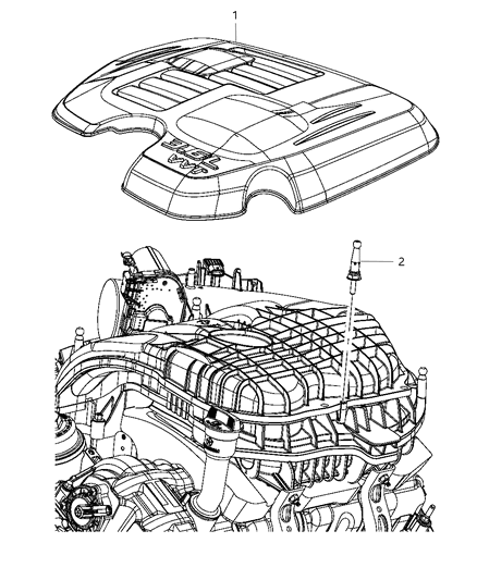 2013 Dodge Challenger Engine Covers & Related Parts Diagram 1