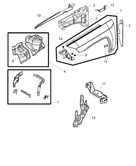 2009 Jeep Patriot SILENCER-Fender To Hinge Pillar Diagram for 5116434AD
