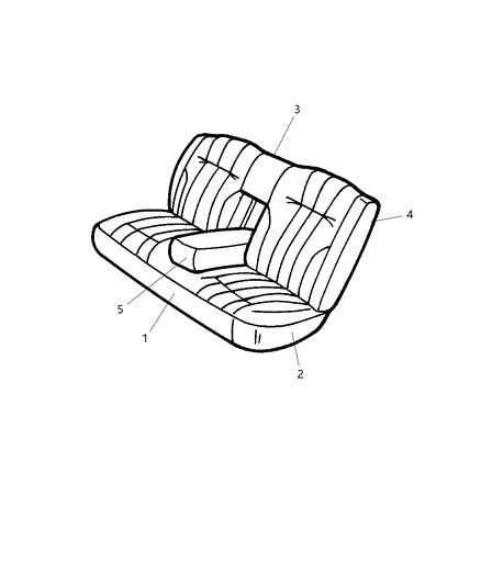 2002 Chrysler Concorde Rear Seat Cushion Cover Diagram for WJ561T5AA