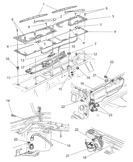 1998 Jeep Cherokee Grille COWL Diagram for 55027697
