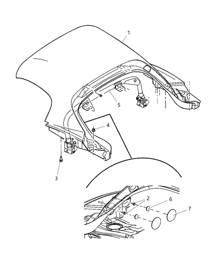 2008 Dodge Viper Roof-Roof Diagram for 5030030AE