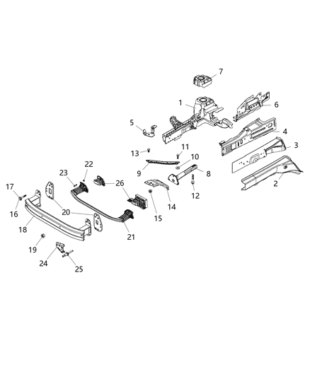 2015 Jeep Renegade CROSSMEMBER-Front Support Diagram for 68247223AA