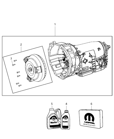 2012 Jeep Grand Cherokee Transmission / Transaxle Assembly Diagram 2