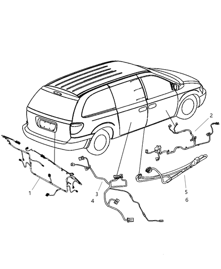 2007 Chrysler Town & Country Wiring-Front Door Diagram for 4869621AB